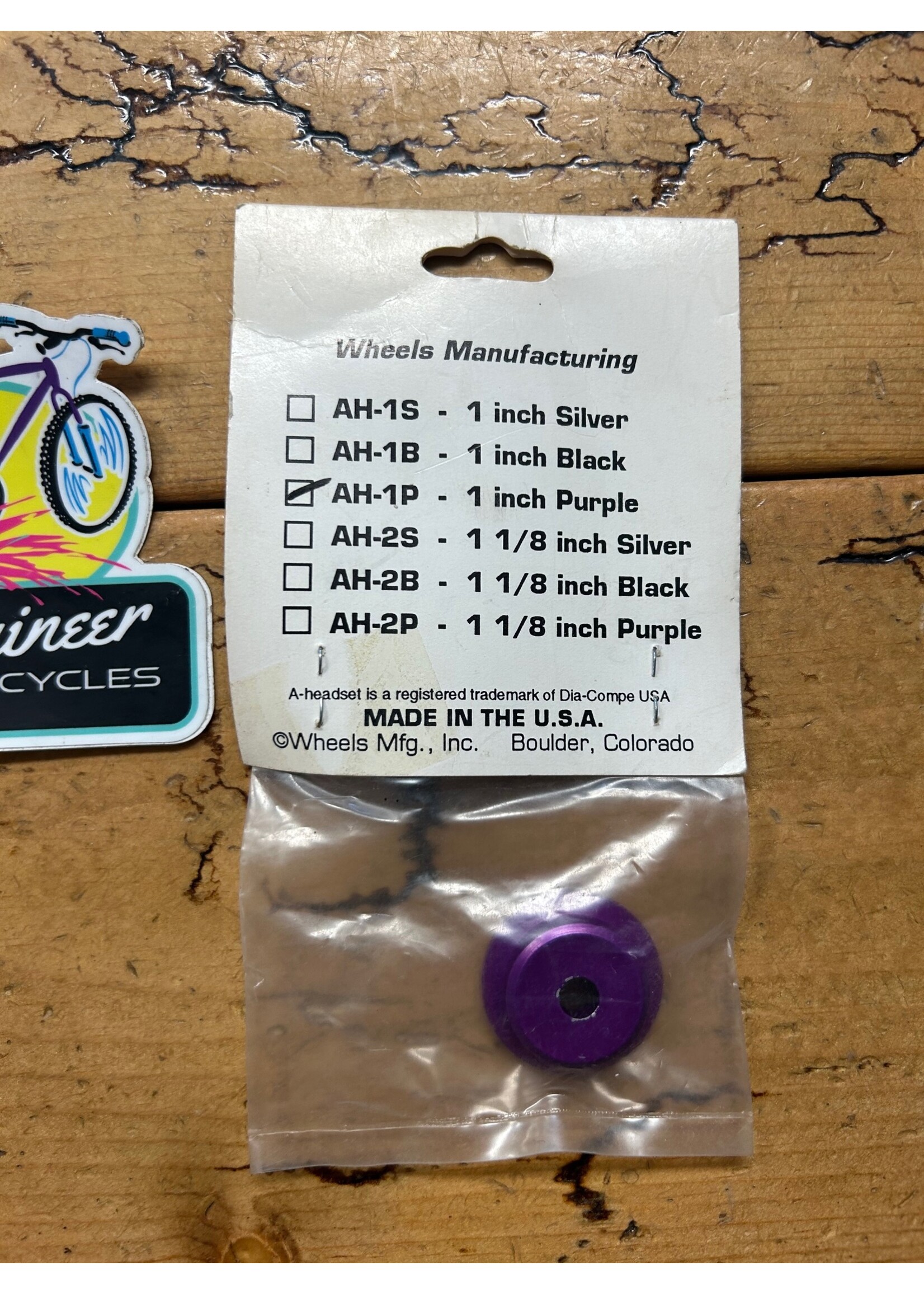 WHEELS MANUFACTURING Wheels Manufacturing Purple 1 Inch A Headset Cap / Top Cap NOS