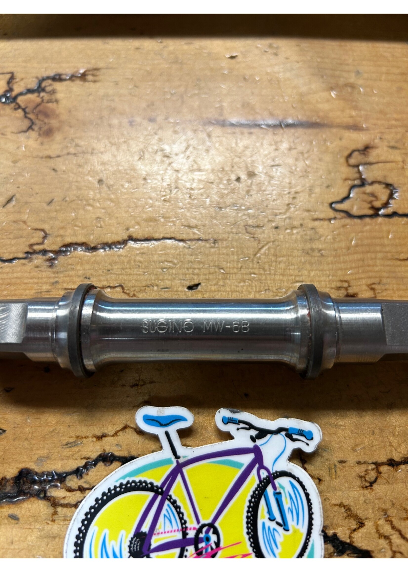 Sugino Sugino 113mm MW-68 Titan Titanium Square Taper Bottom Bracket Spindle With Bolts