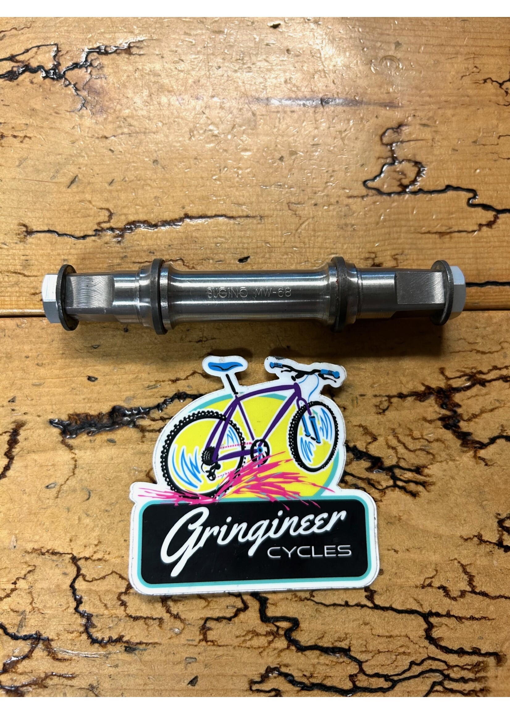 Sugino Sugino 113mm MW-68 Titan Titanium Square Taper Bottom Bracket Spindle With Bolts