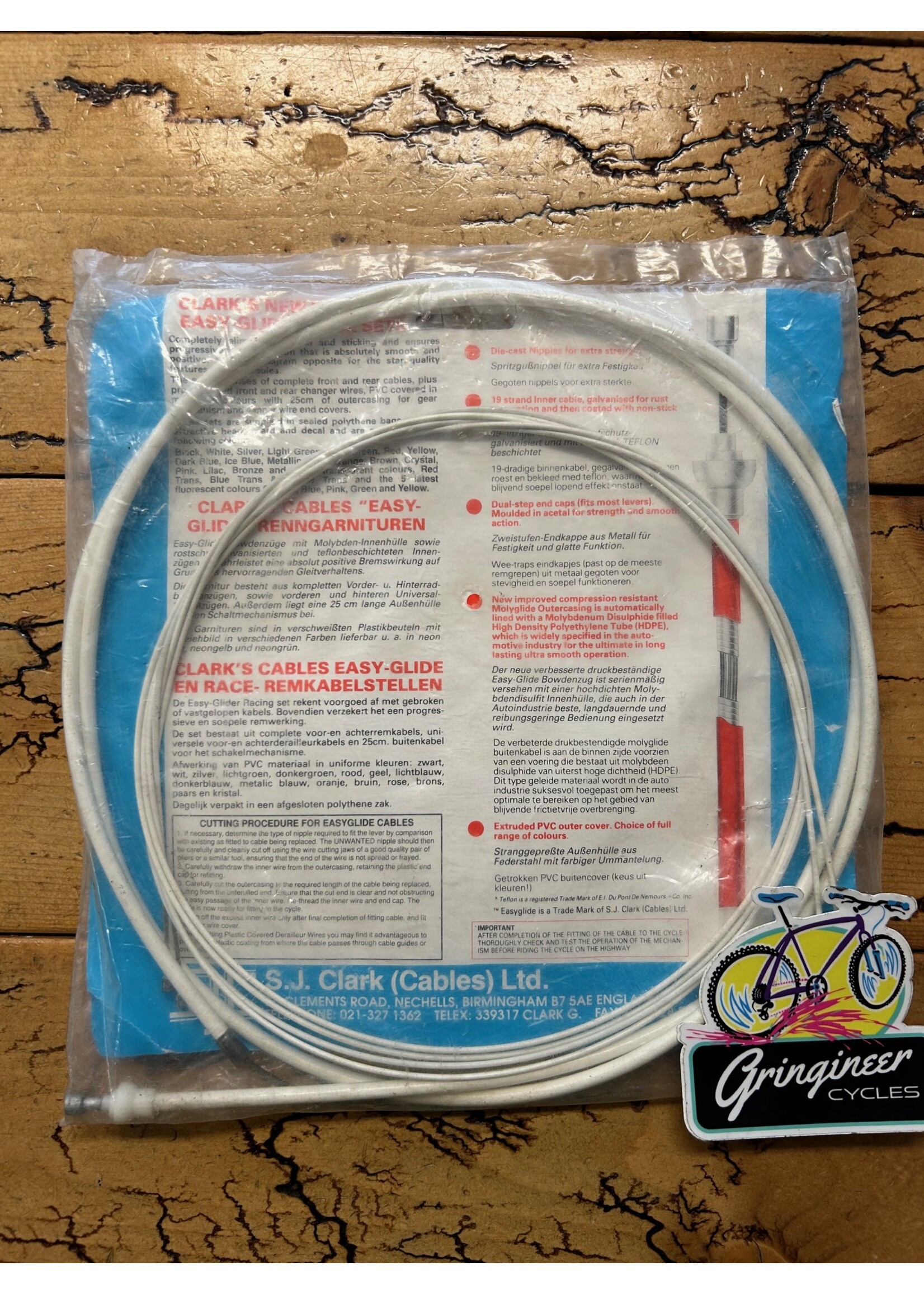 Clarks Clarks Easy Glide White Cable Set 2 Shifter Cables / 1 Brake Cable and Housing