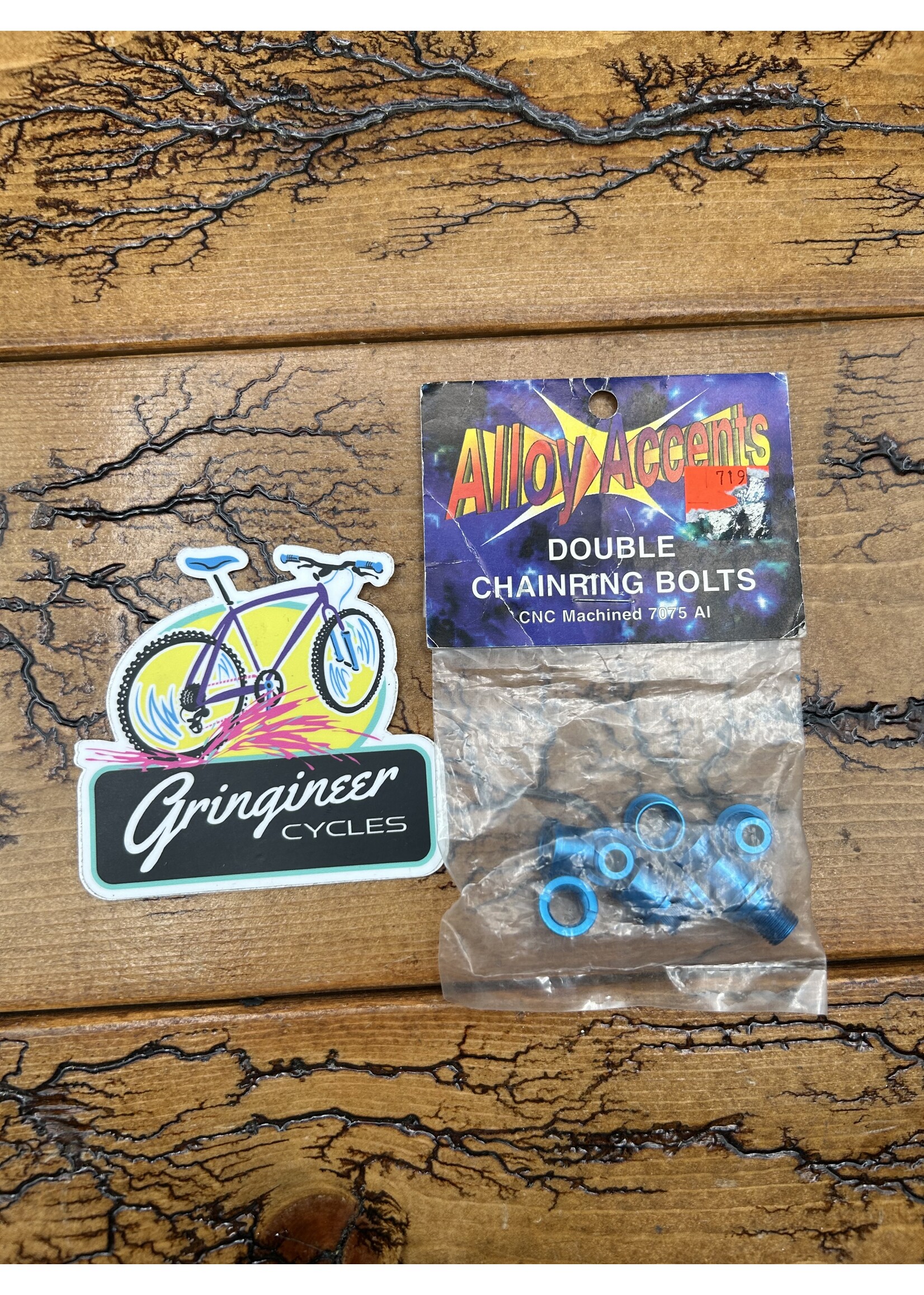 Alloy Accents Alloy Accents Blue Double Chainring Bolt Set Of 5 NOS