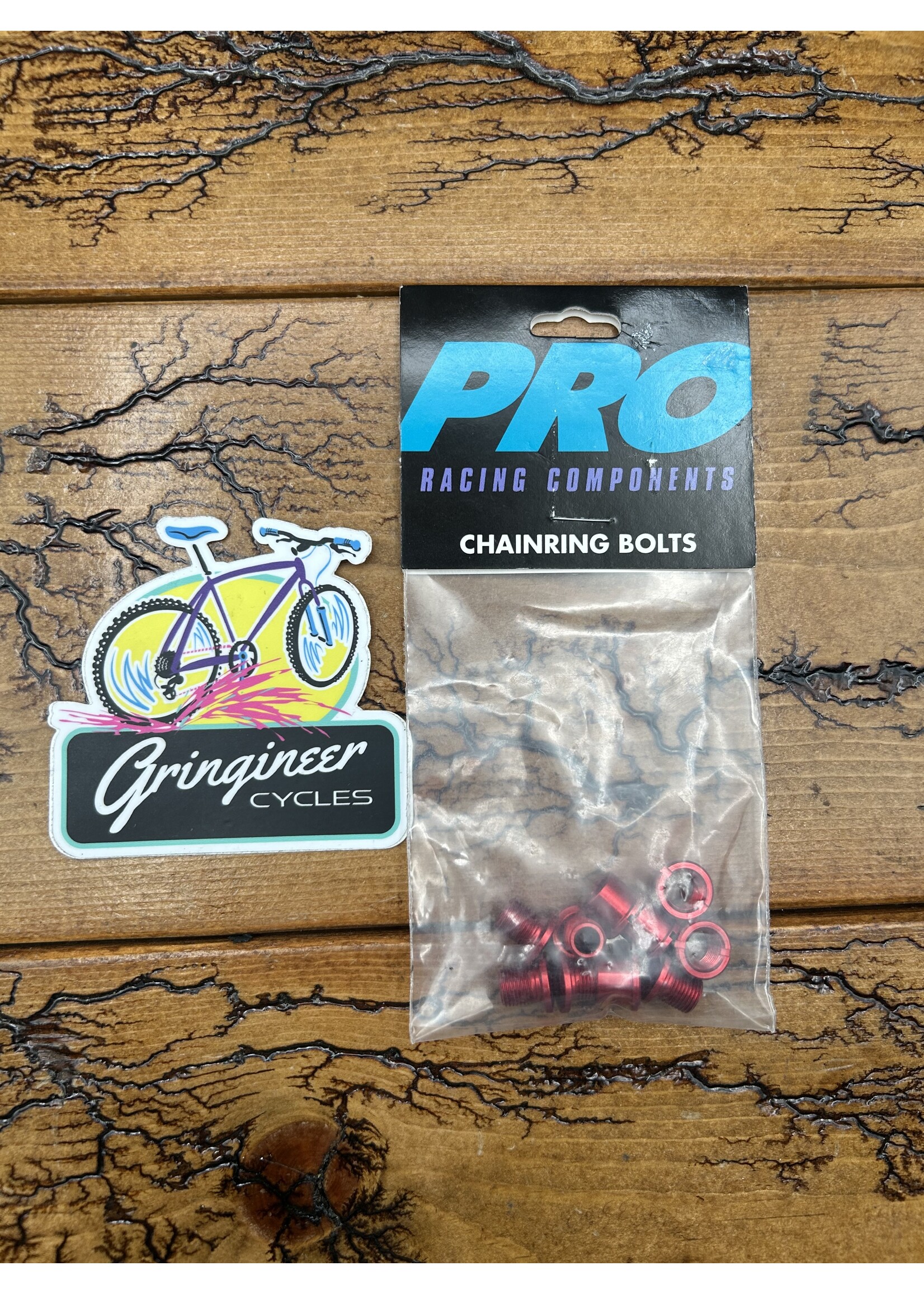 Pro Racing Components Pro Racing Components Red Double Chainring Bolt Set of 5 NOS