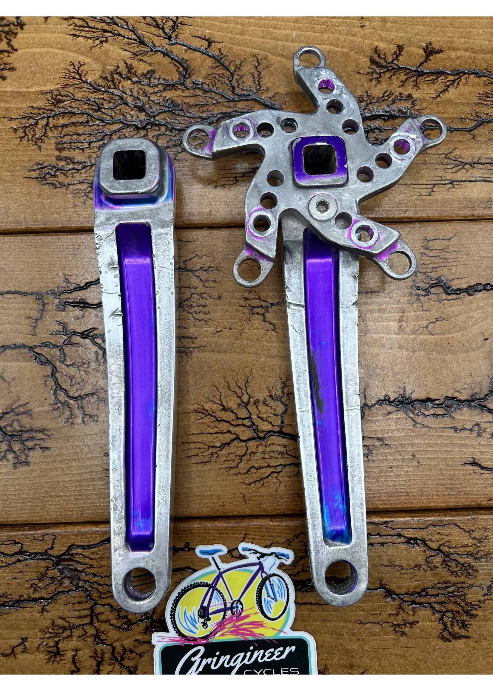 Kooka Kooka Silver Blue Purple Anodized Triple Crankset