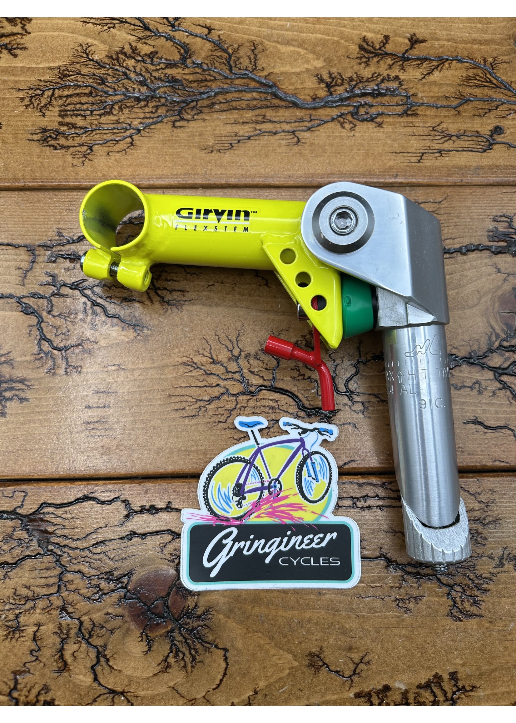 Girvin Girvin Flexstem 120mm 1 1/8 Aluminum Neon Yellow Quill Stem NOS