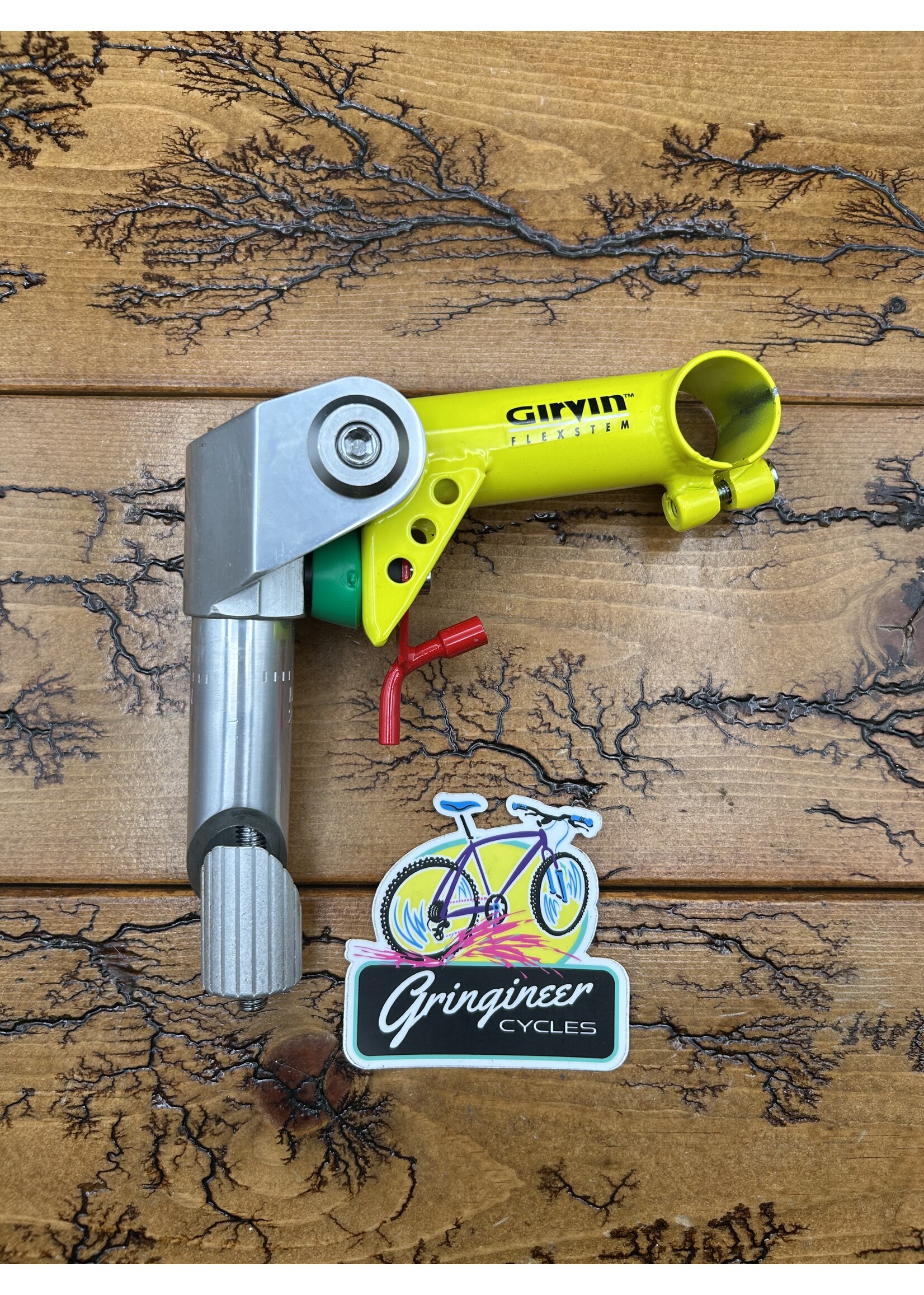 Girvin Girvin Flexstem 120mm 1 1/8 Aluminum Neon Yellow Quill Stem NOS