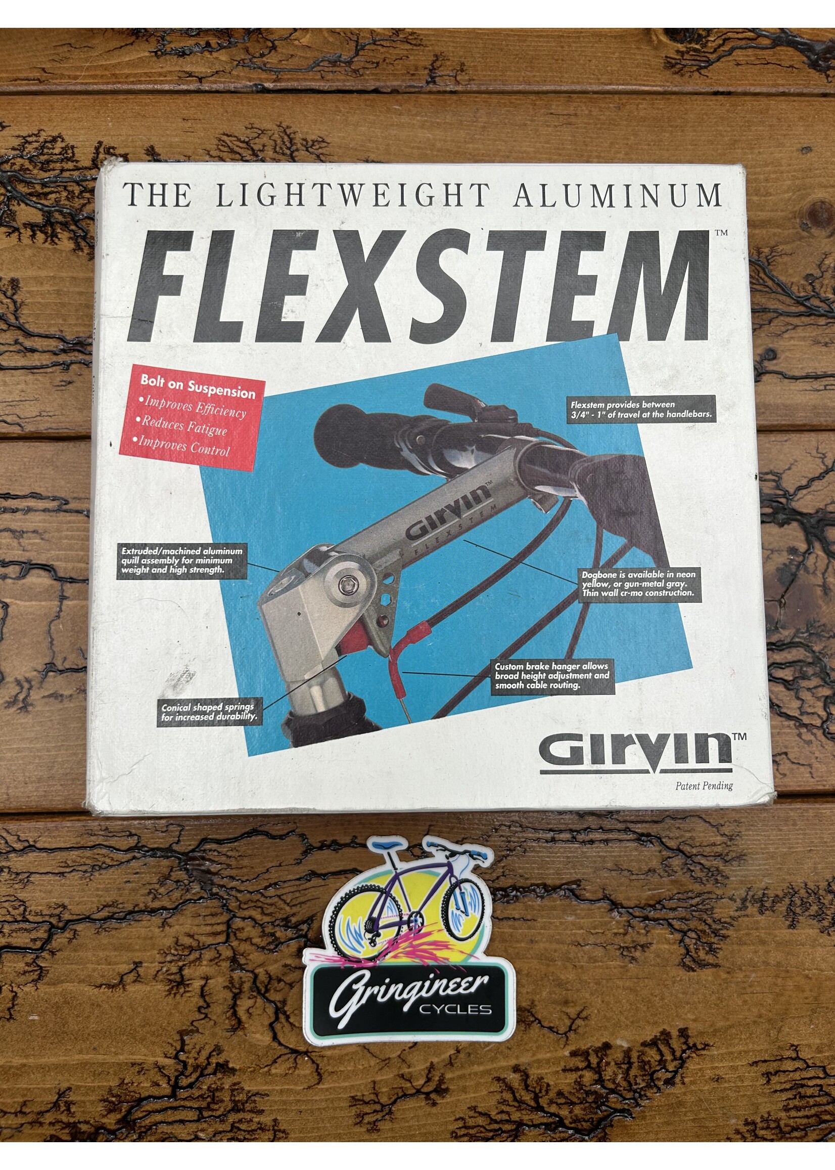 Girvin Girvin Flexstem 120mm 1 1/8 Aluminum Neon Yellow Quill Stem NOS