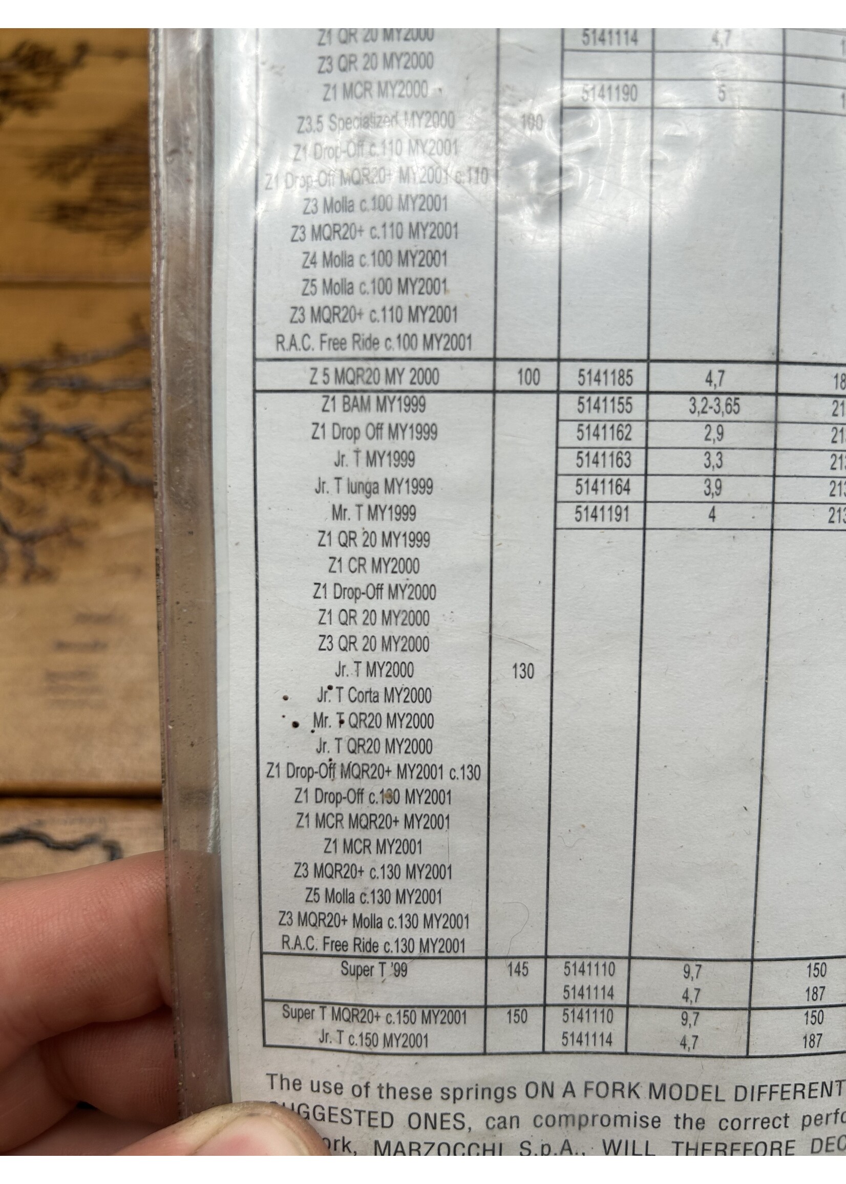 Marzocchi Marzocchi 130mm Travel White Springs Part # 5141163