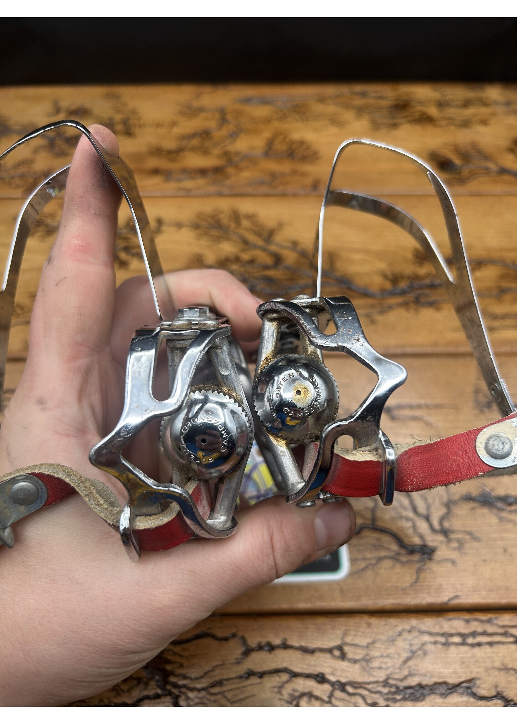 Campagnolo Campagnolo Record Strada Pedals With Toe Cages and Straps