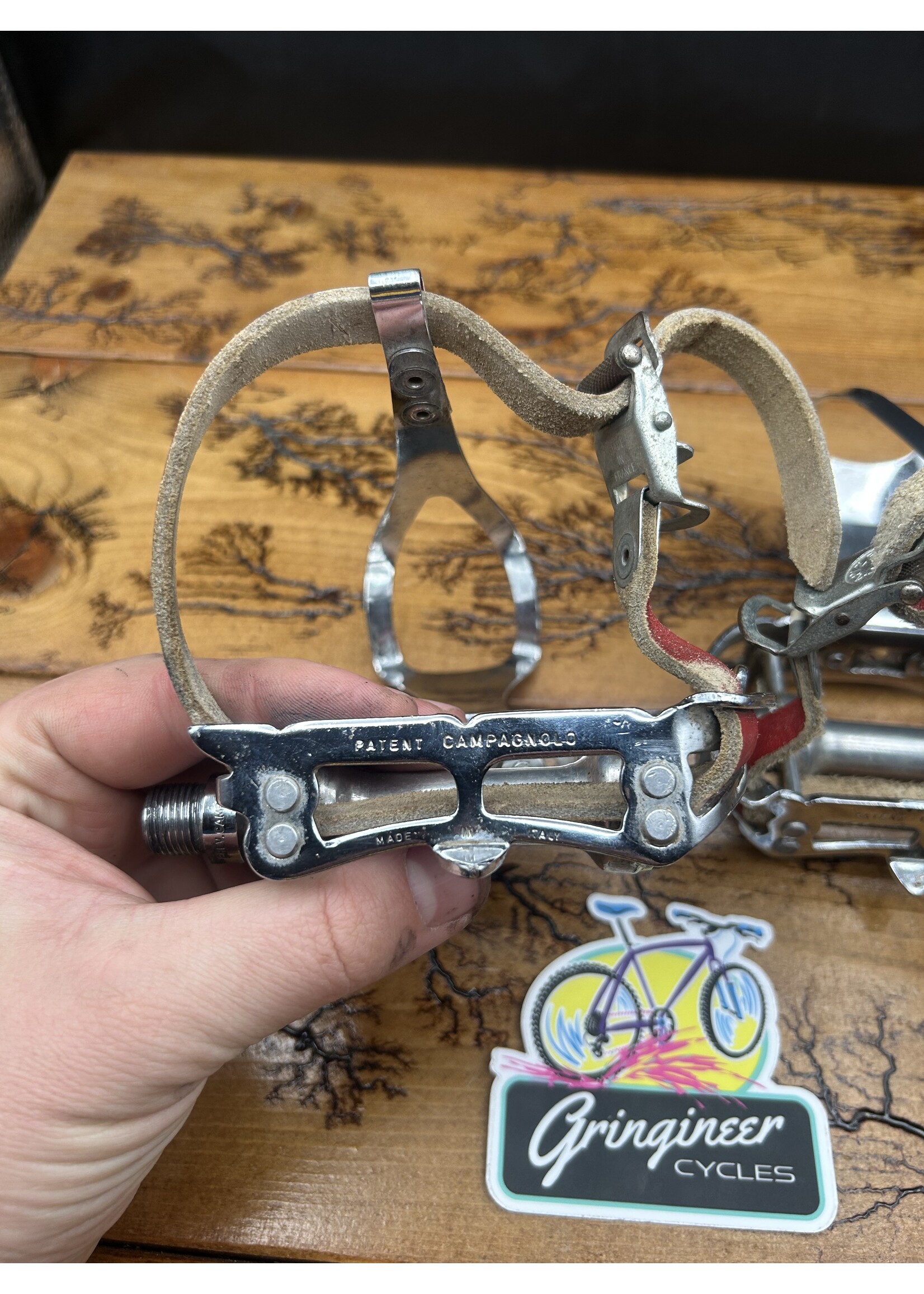 Campagnolo Campagnolo Record Strada Pedals With Toe Cages and Straps