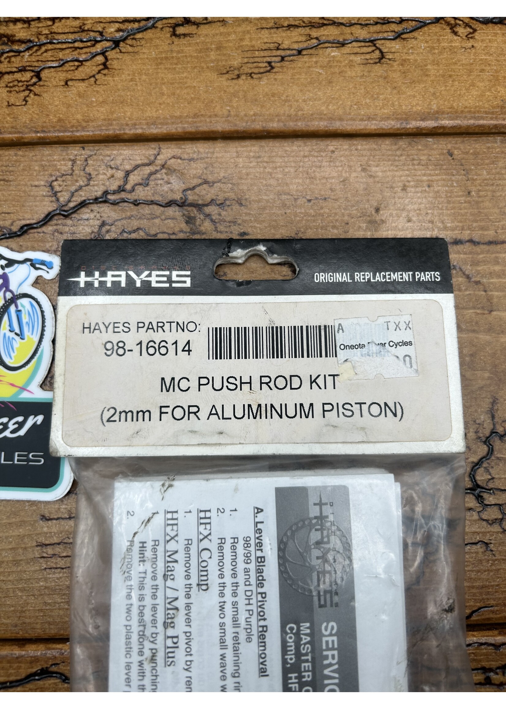 Hayes Hayes MC Push Rod Kit 2mm For Aluminum Piston 98-16614