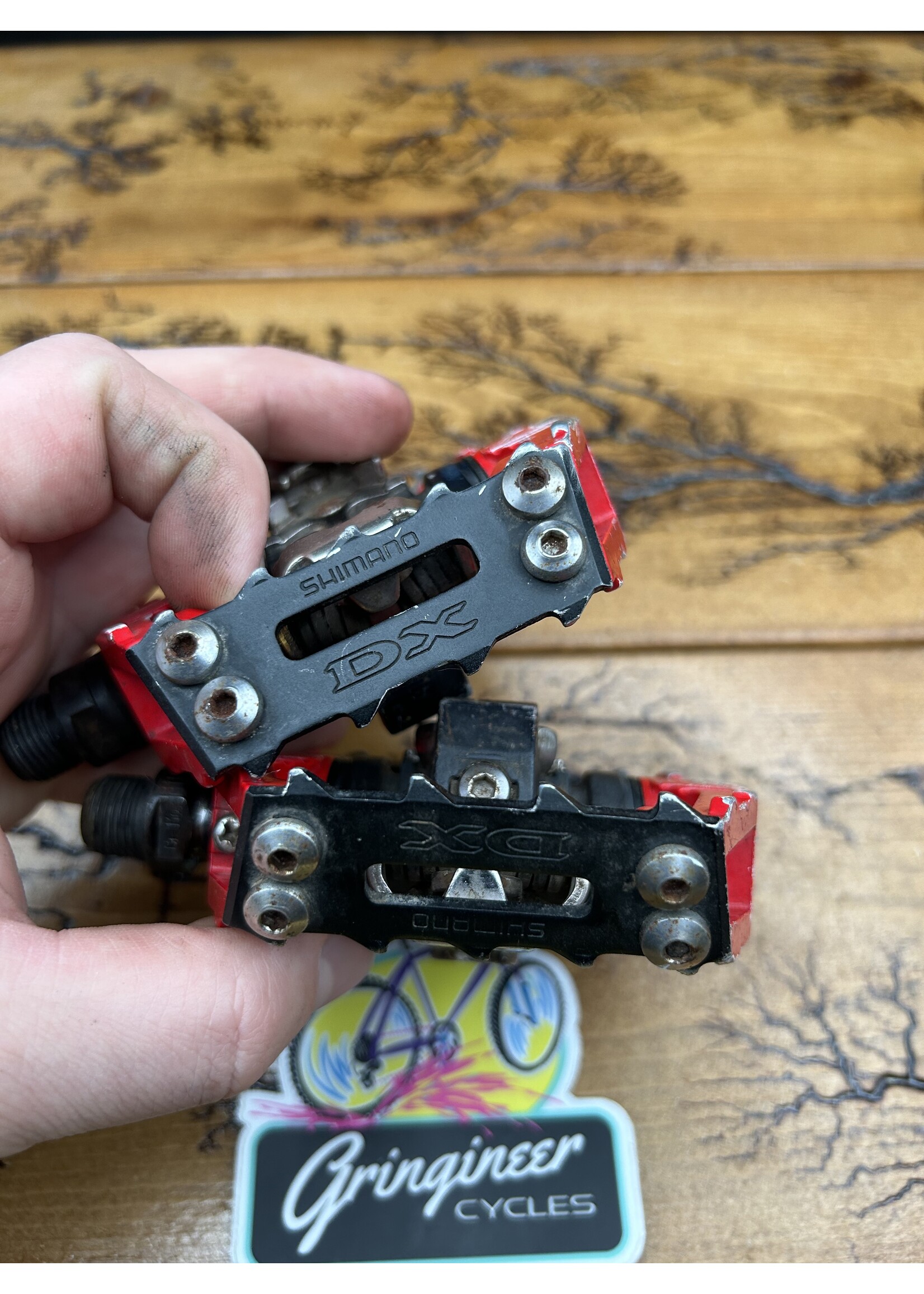 SHIMANO Shimano DX PD-M636 Red Clipless Platform Pedals