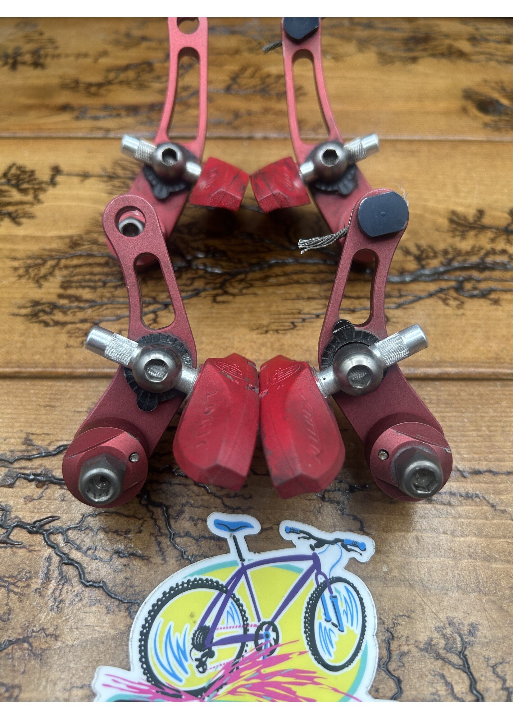 Critical Racing Critical Racing Red Cantilever Brake Set With Titanium Hardware