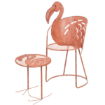 Evergreen Flamingo Chair and Side Table