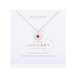 Katie Loxton BIRTHSTONE A LITTLE NECKLACE | JANUARY GARNET | Silver | Necklace | 18" + 2" extender