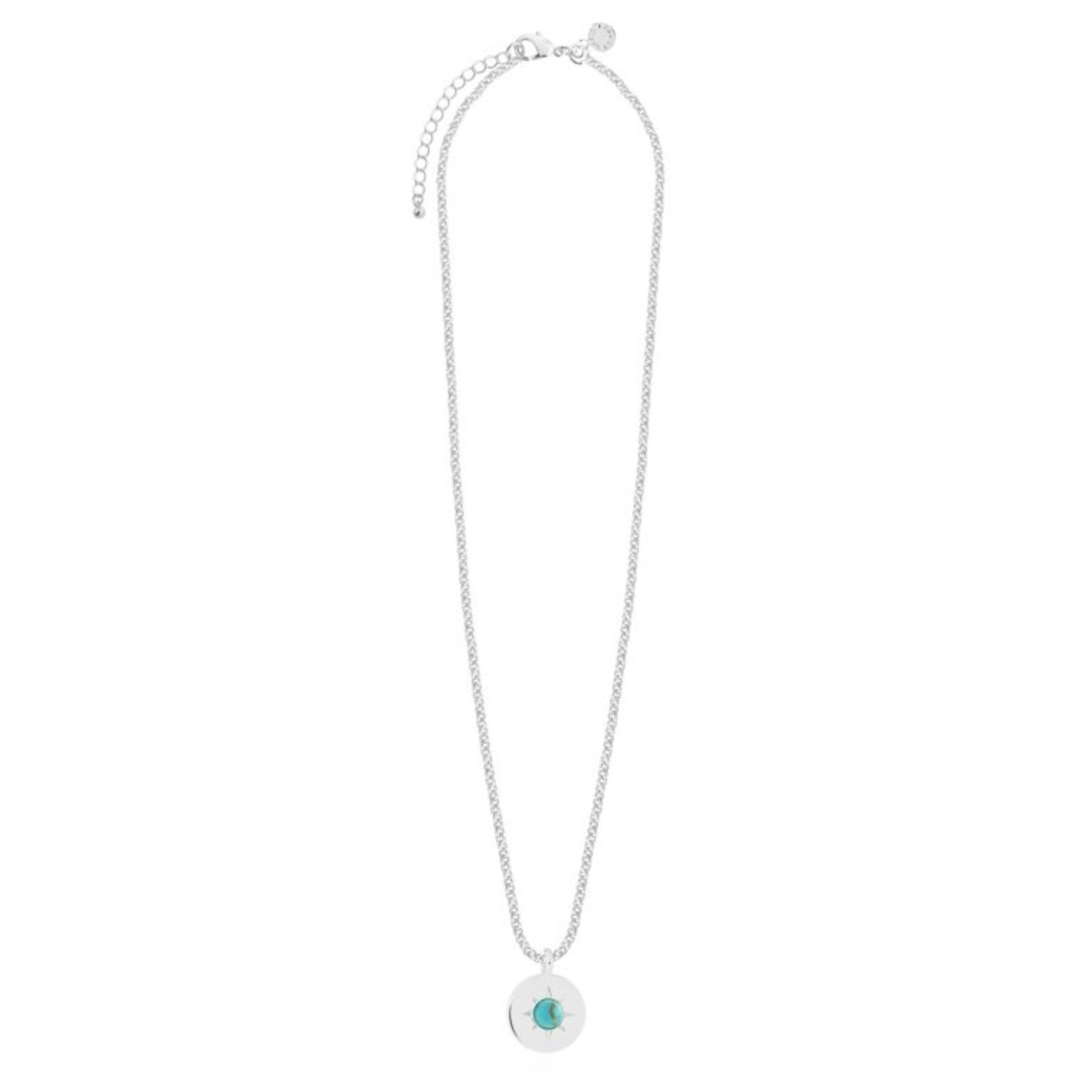 Katie Loxton BIRTHSTONE A LITTLE NECKLACE | DECEMBER TURQUOISE | Silver | Necklace | 18" + 2" extender