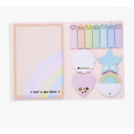 OOLY Side Notes Sticky Tab Note Pad Pastel Rainbows