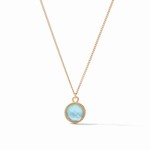 Julie Vos Fleur-De-Lis Solitaire necklace Gold Iridescent Bahamian Blue Reversible