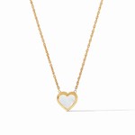 Julie Vos Heart Solitaire Necklace Gold Mother Of Pearl
