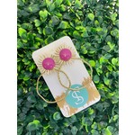 Taylor Shaye Designs Colorful Sunburst Hoops - Hot Pink