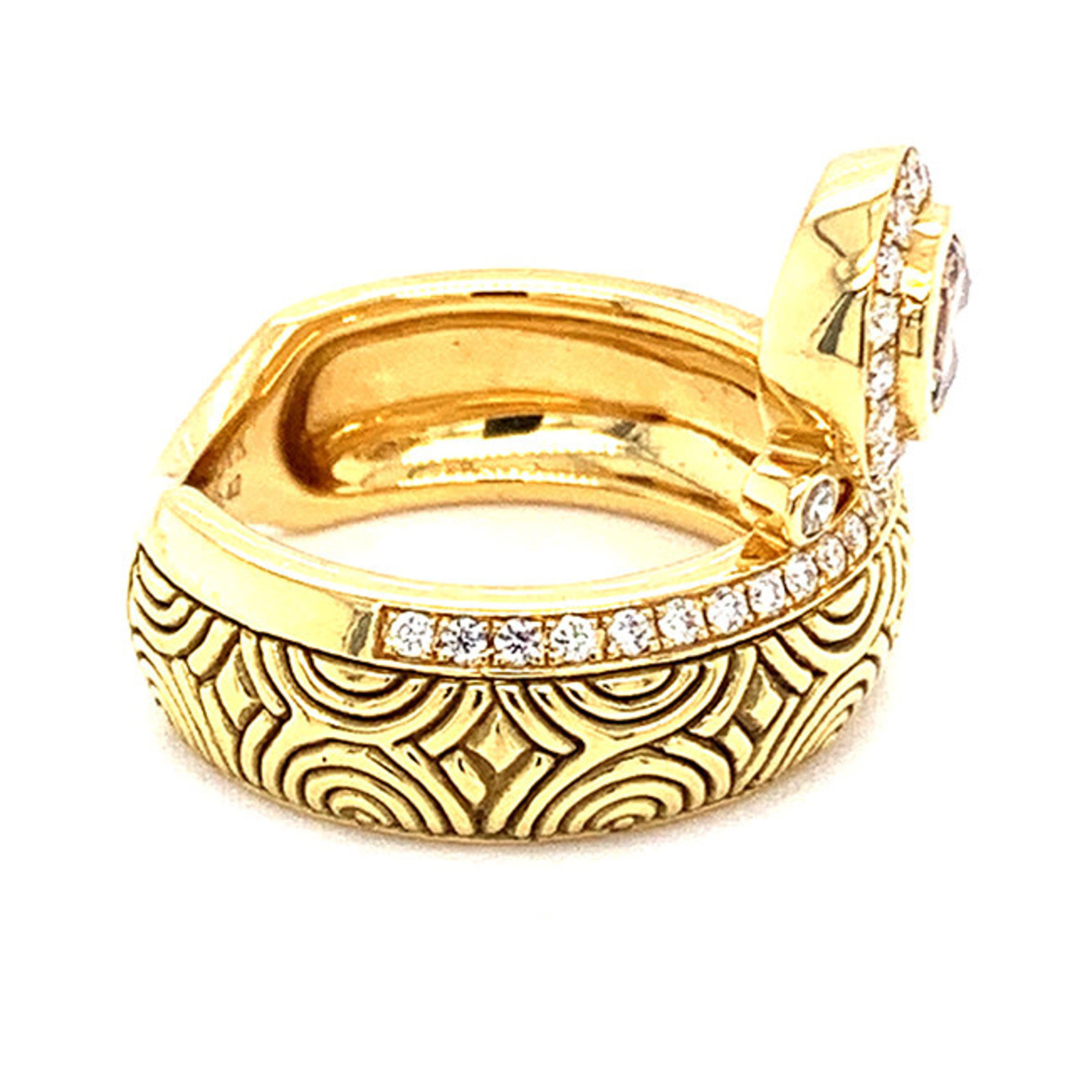 Jewelry By Danuta - Gold Drawer Cognac Diamond Gold Ring, .42 ct Co Dia .37 ct Dia