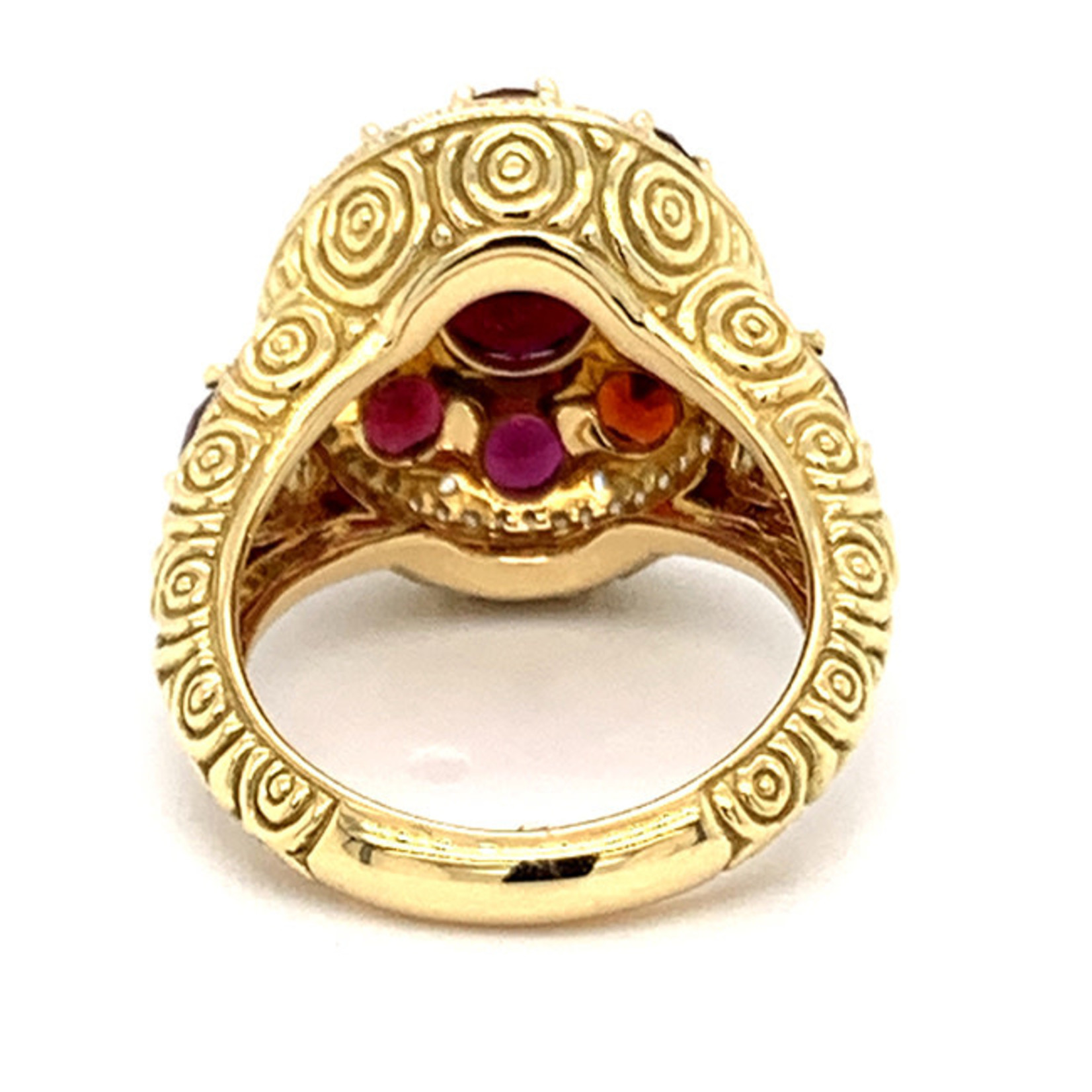 Jewelry By Danuta - Gold Drawer Garnet & Diamond Gold Ring 1.48ct G, .45ct D