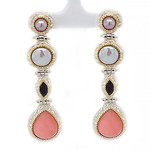 Jewelry By Danuta - Silver Drawer Mexican Opal & Pearl & Garnet Silver Earrings