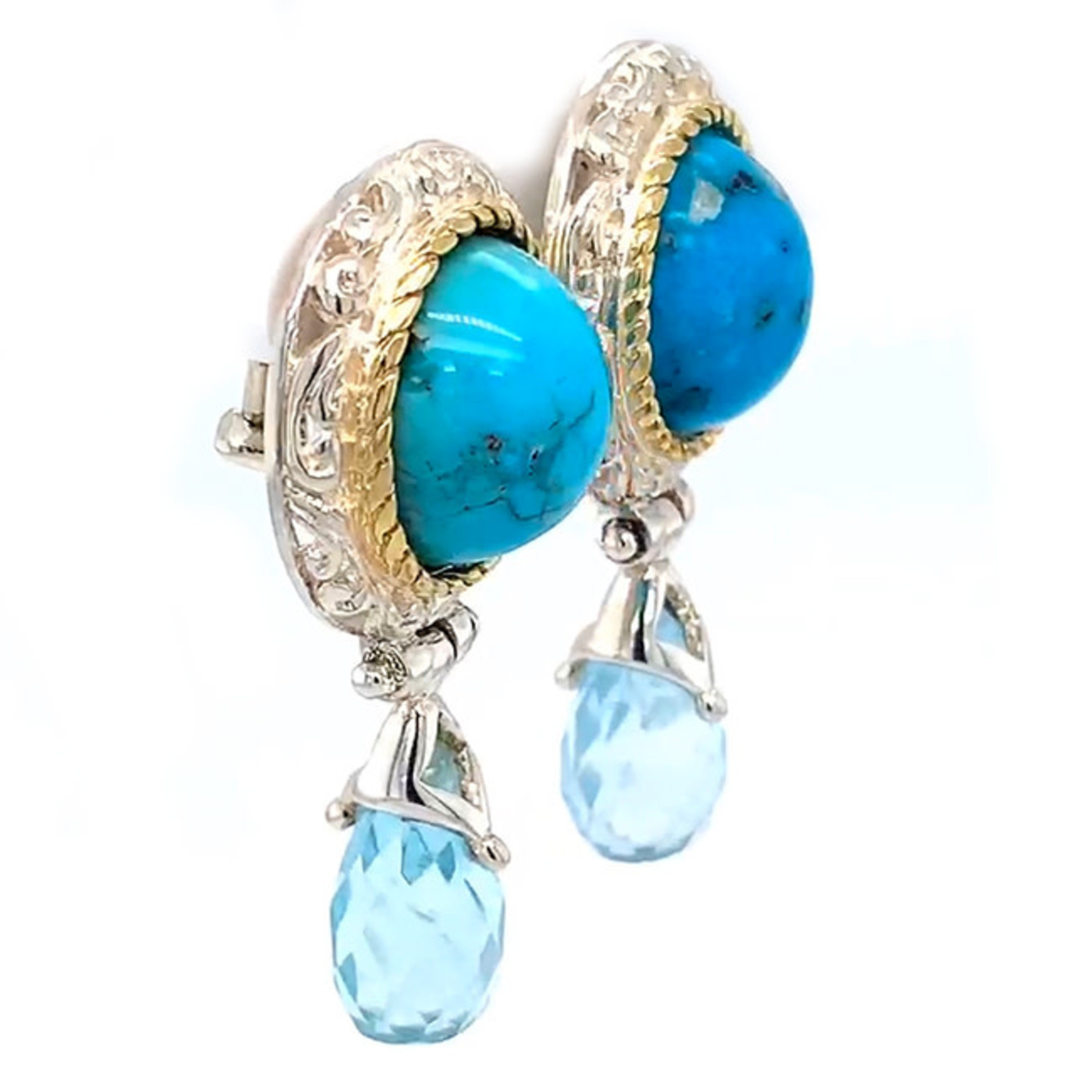 Jewelry By Danuta - Silver Drawer Turquoise & Aqua Silver Earrings