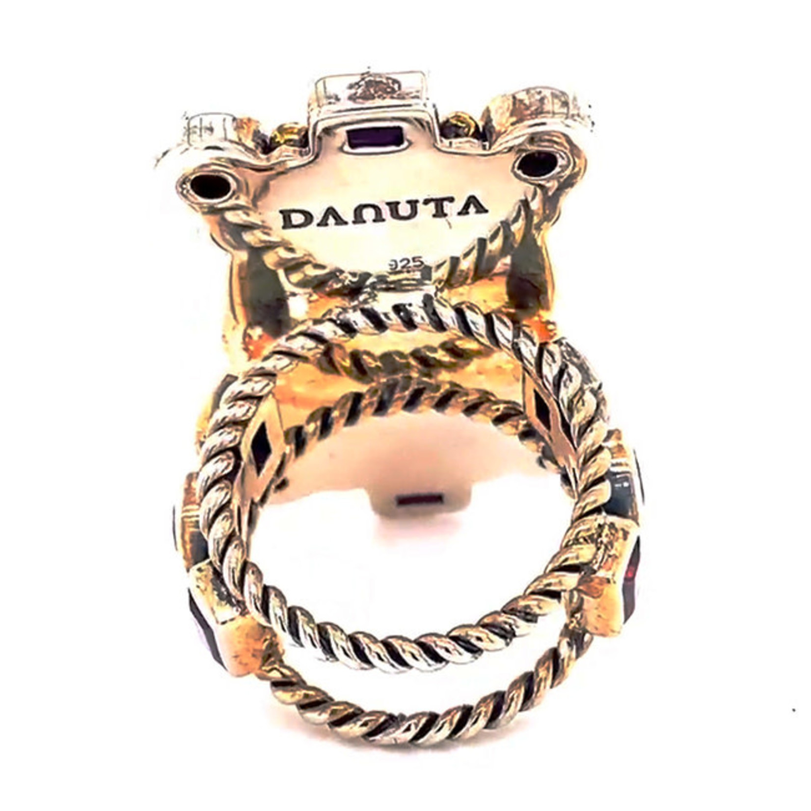 Jewelry By Danuta - Silver Drawer Turquoise & Garnet & Turmaline Silver Ring