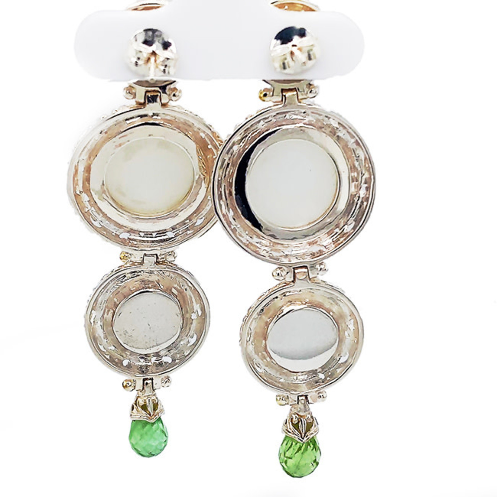 Jewelry By Danuta - Silver Drawer MoonStone & Pearl & Peridot Silver Earrings