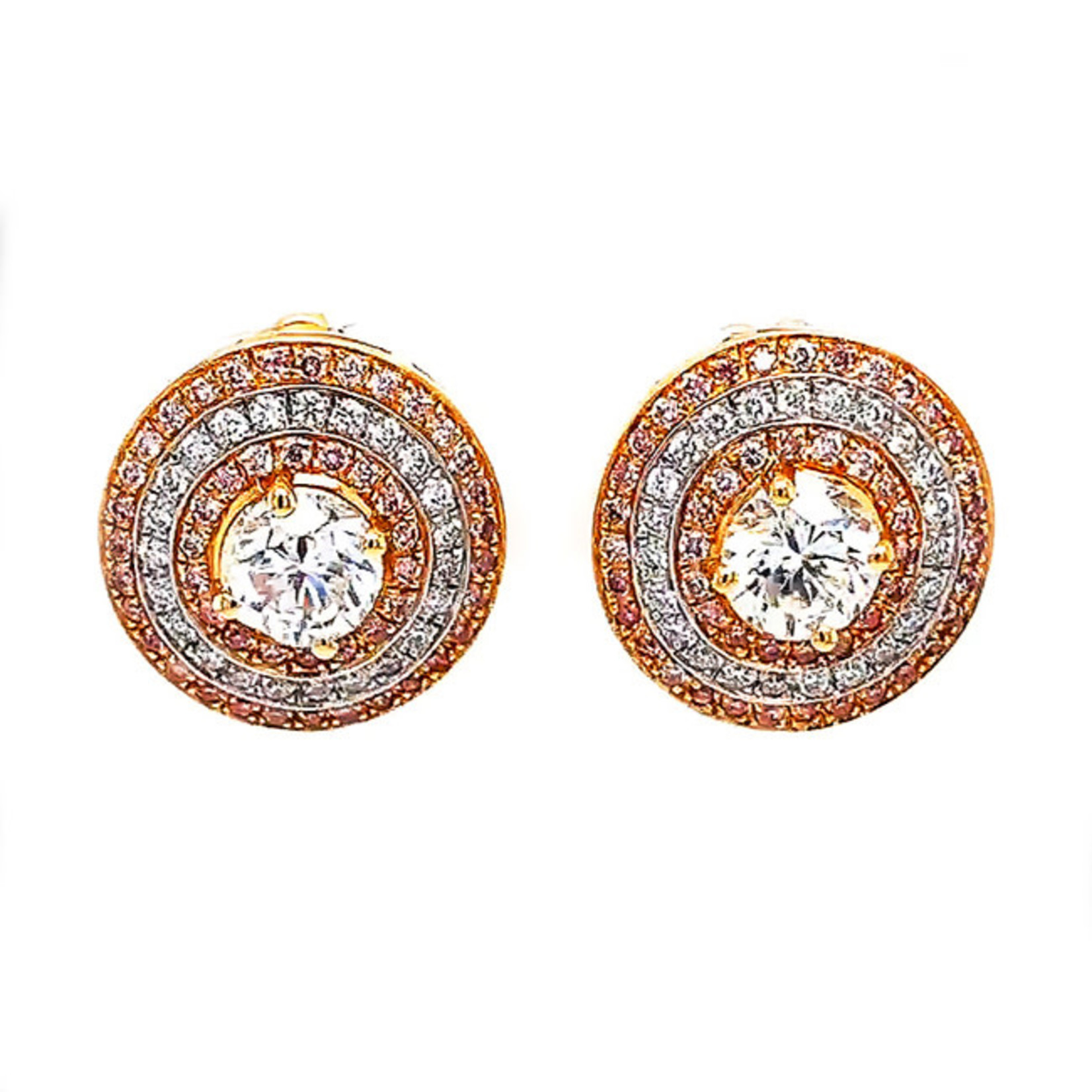 Jewelry By Danuta - Gold Drawer Fancy Pink Diamond Sud Earrings
