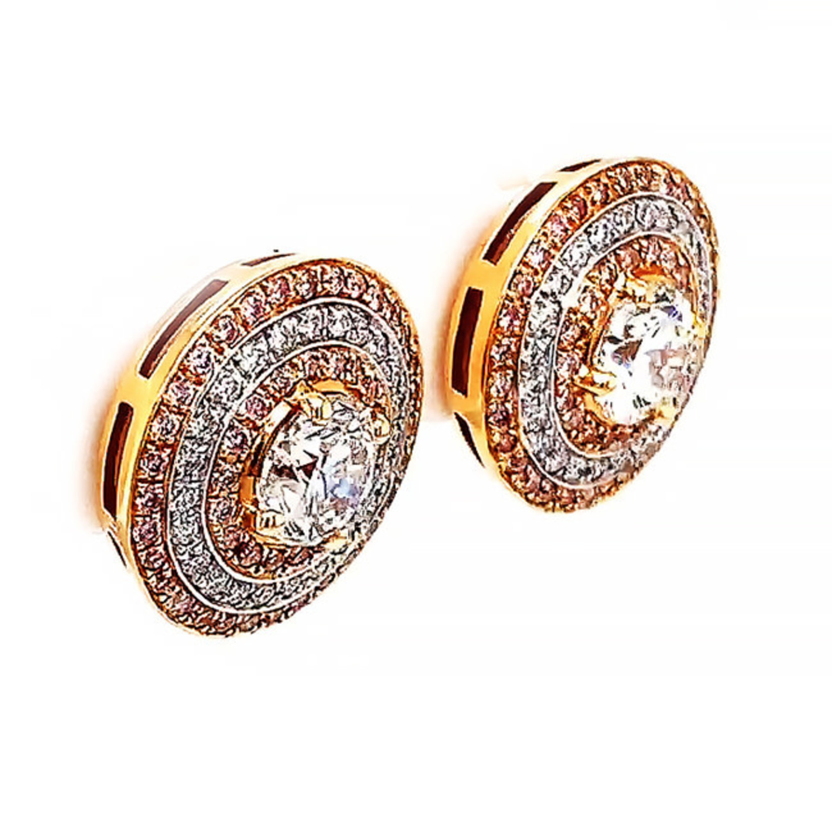 Jewelry By Danuta - Gold Drawer Fancy Pink Diamond Sud Earrings