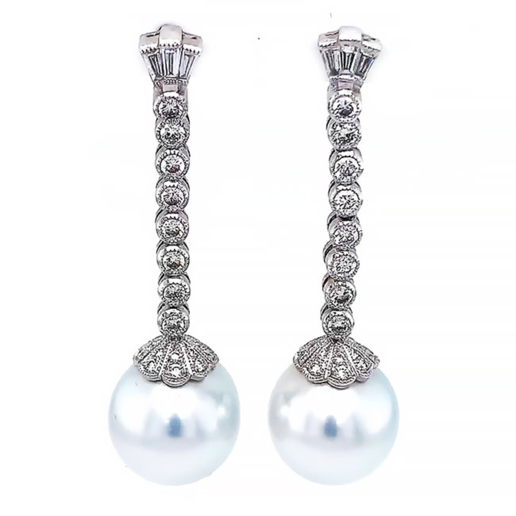 Jewelry By Danuta - Gold Drawer South Sea Pearls & Diamond Gold Earrings Enquire for price