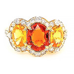 Jewelry By Danuta - Gold Drawer Orange & Yellow Sapphire & Diamond Gold Ring