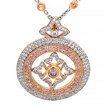 Jewelry By Danuta - Gold Drawer Pink Dia center .11ctGIA & and .27 ct PSDia  .46ctWhite Diamond Gold Pendent