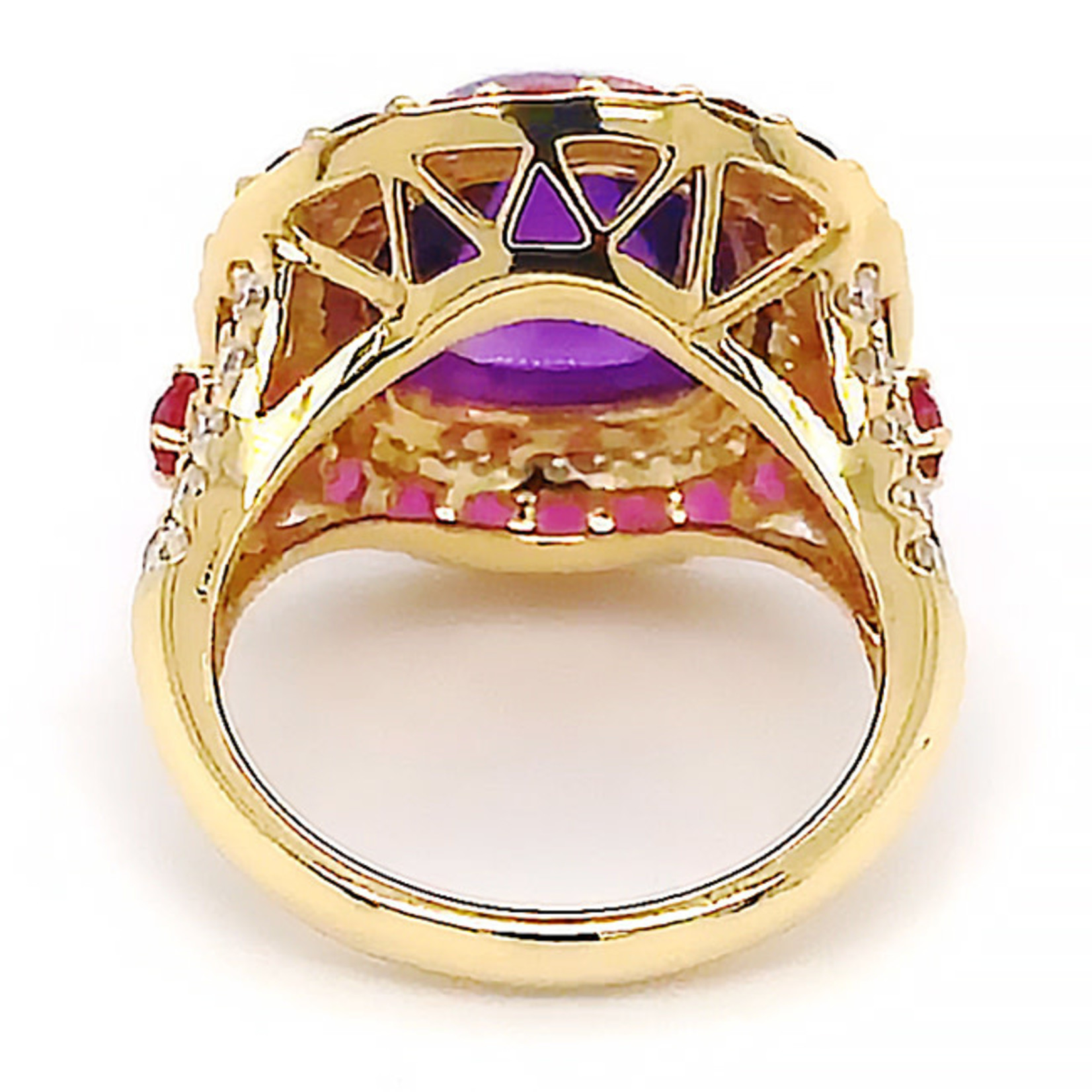 Jewelry By Danuta - Gold Drawer Amethyst & Ruby & Diamond Gold Ring