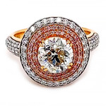 Jewelry By Danuta - Gold Drawer Gray Center Diamond 1.71ct, .16ct Pink Dia ,58ct wdia Rose Gold Ring