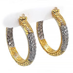 Jewelry By Danuta - Gold Drawer Diamonds & 18kt. Gold Hoop Earrings,.62ct Dia