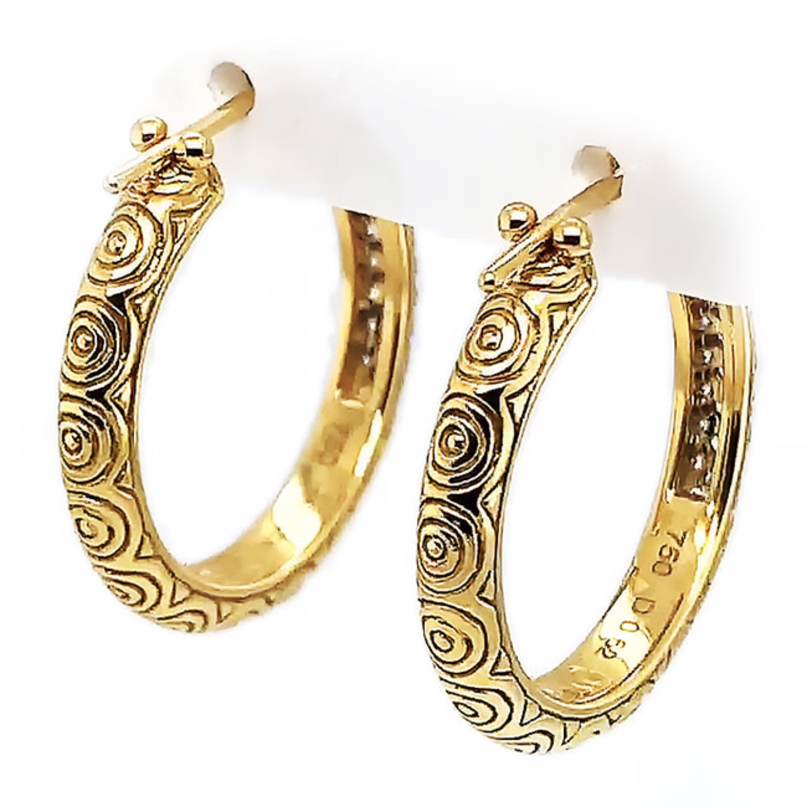Jewelry By Danuta - Gold Drawer Diamonds & 18kt. Gold Hoop Earrings,.62ct Dia