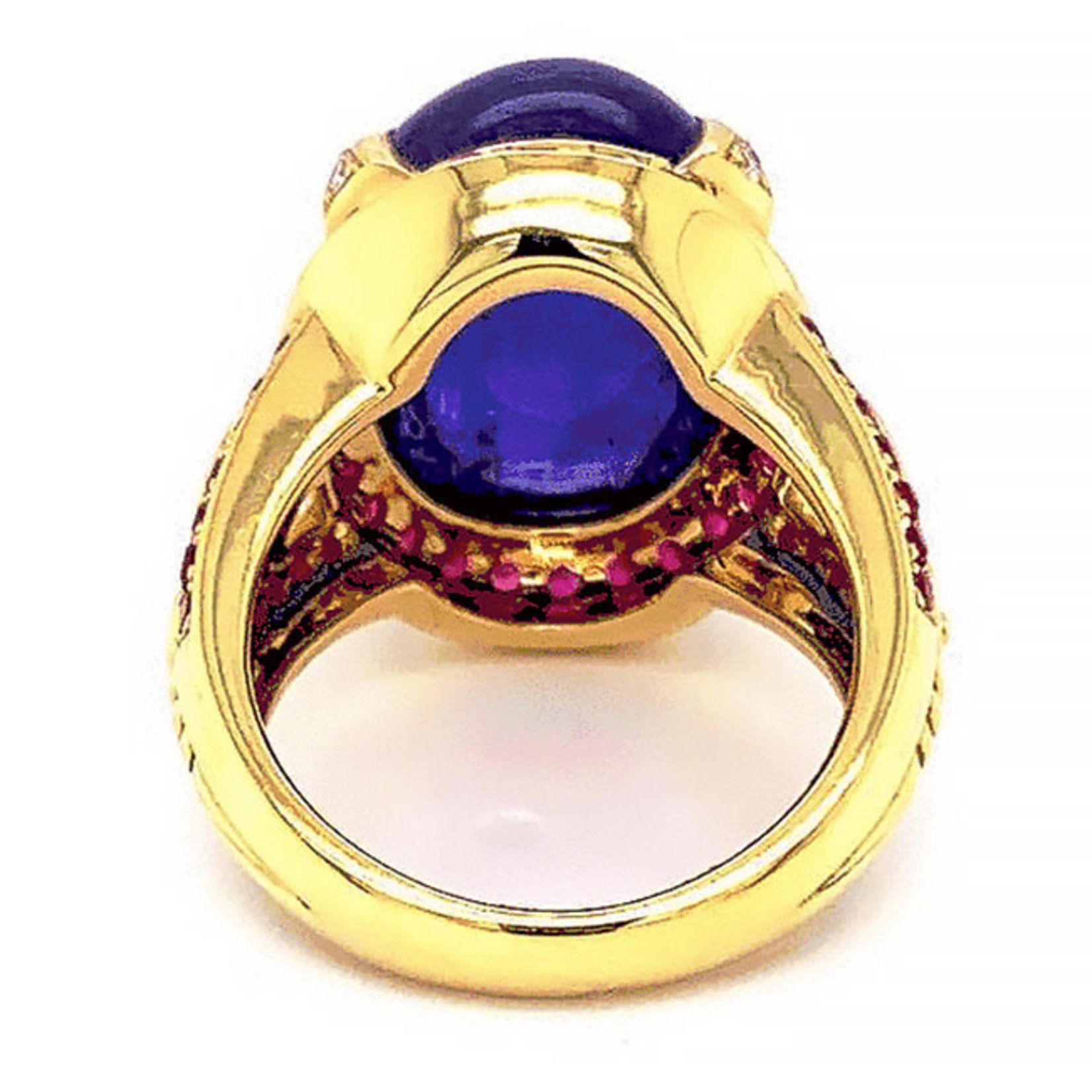 Jewelry By Danuta - Gold Drawer Canachon Tanzanite & Ruby Gold Ring, 19.96ct Tanzania, 1.22ct R