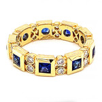 Jewelry By Danuta - Gold Drawer Sapphire & Diamond Gold Eternity Ring
