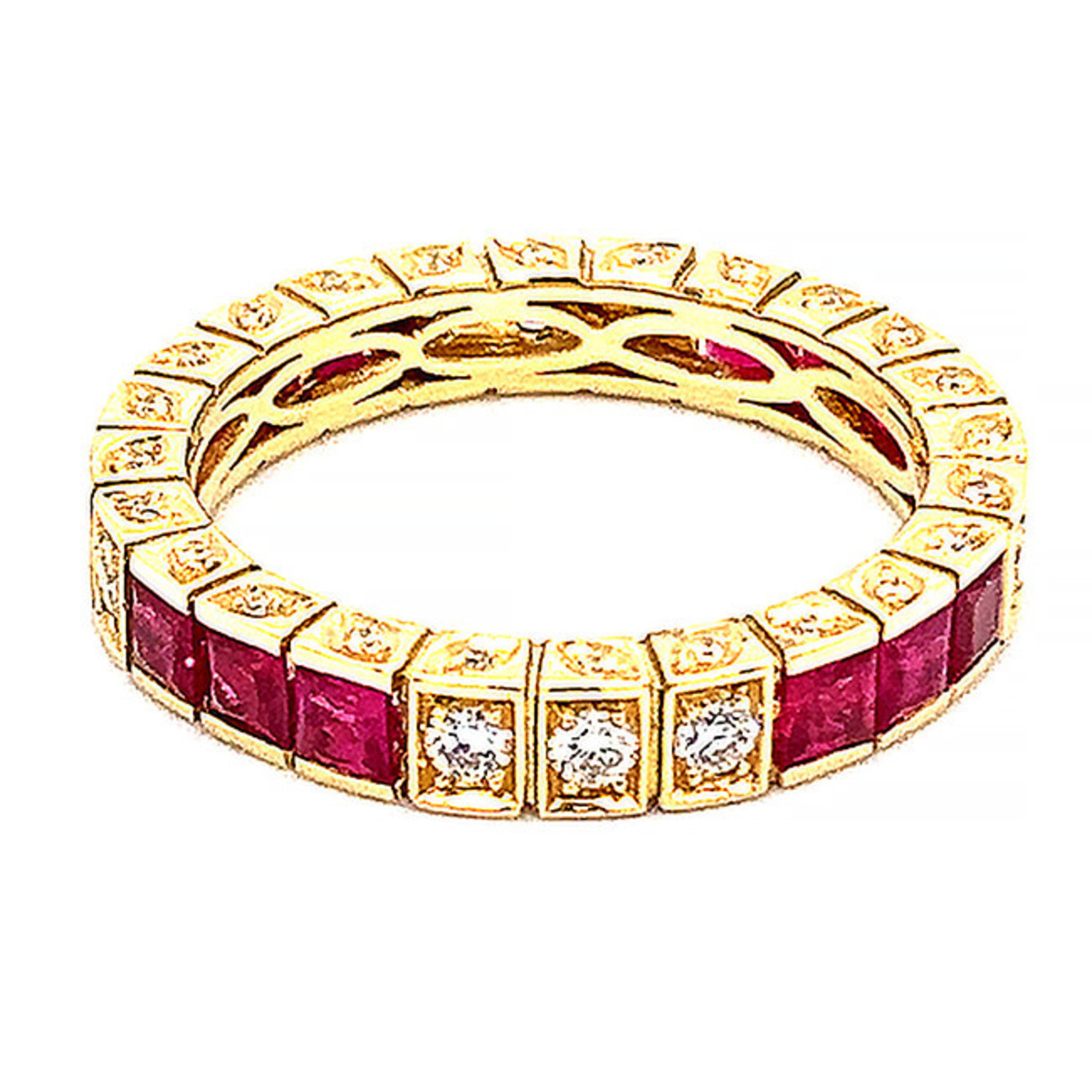 Jewelry By Danuta - Gold Drawer Rubys & Diamonds Gold Ring