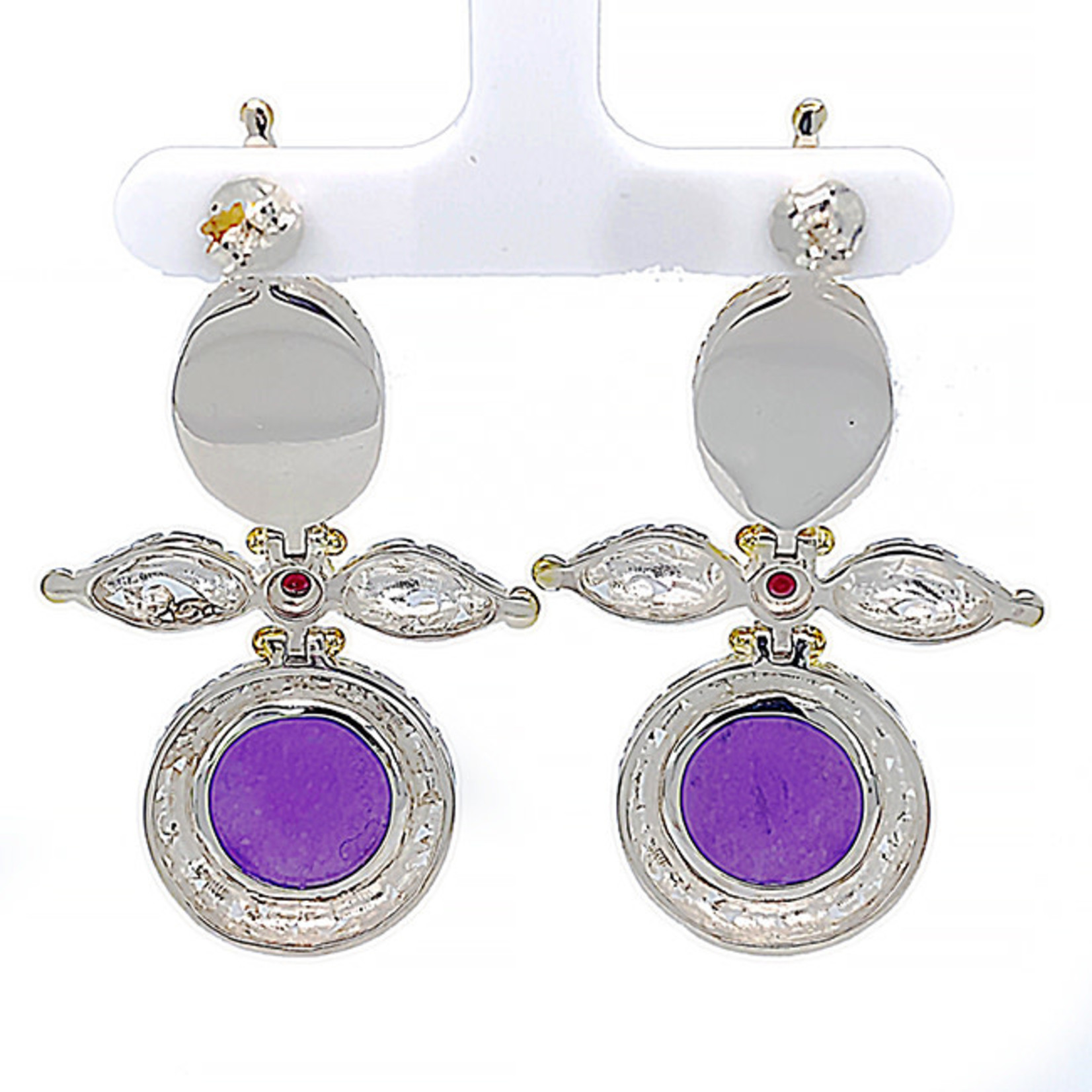 Jewelry By Danuta - Silver Drawer Persian Turquoise & Lavender Agate & Garnet Silver Earrings