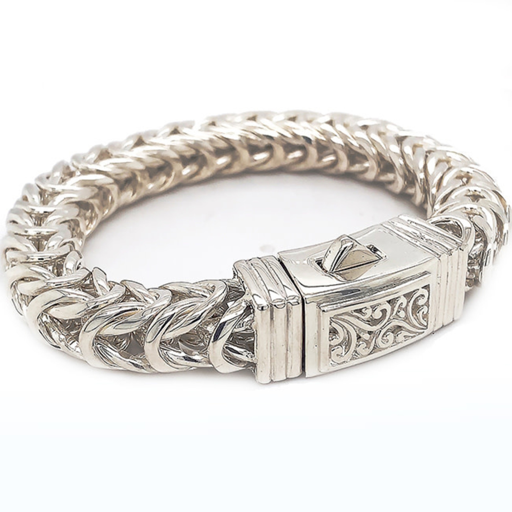 Jewelry By Danuta - Silver Drawer Square Style Thick Silver Bracelet
