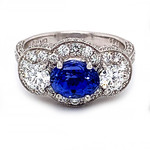 Jewelry By Danuta - Platinum Drawer Natural Ceylon Sapphire2.11ct & 1.50ctbDiamond Platinum Ring