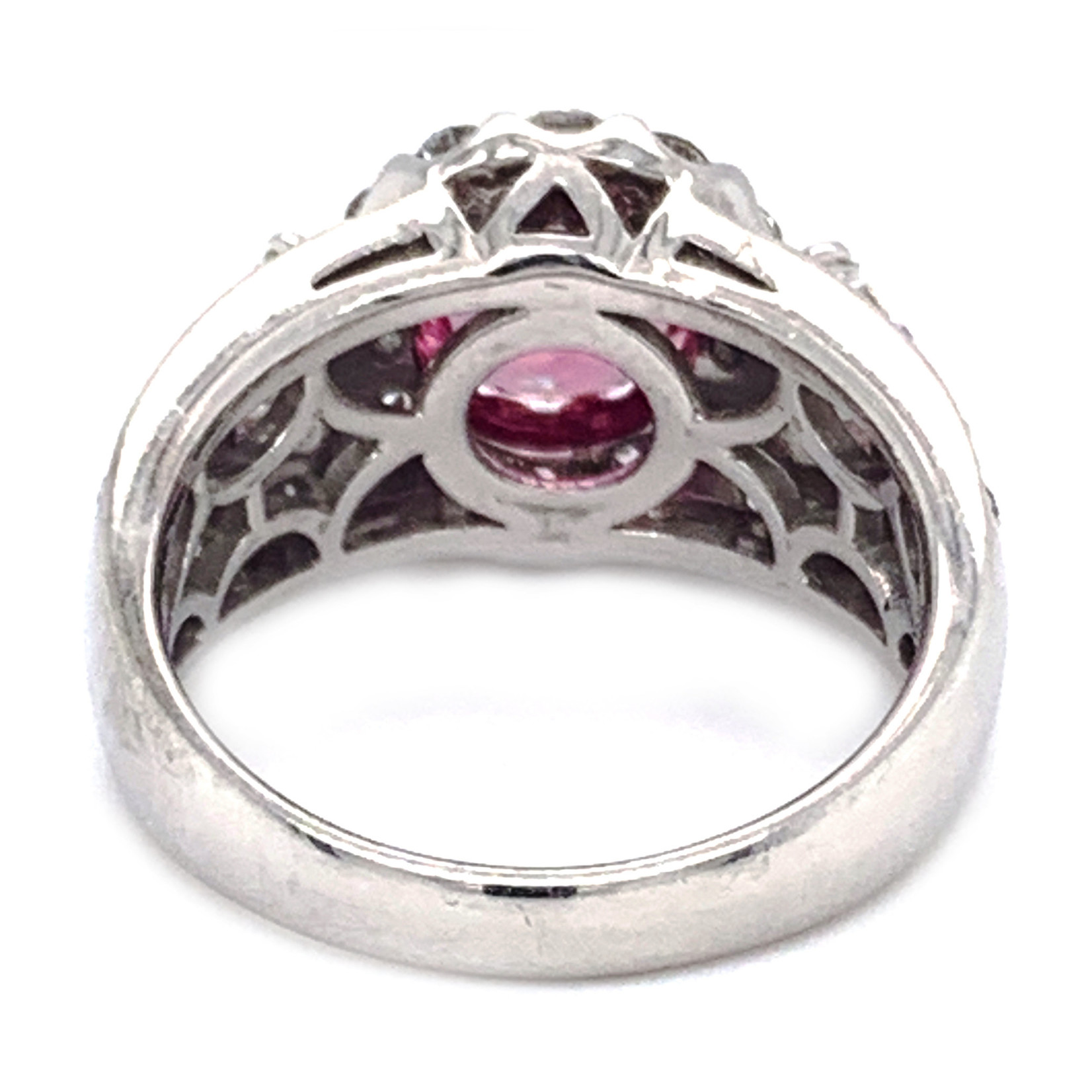 Jewelry By Danuta - Platinum Drawer Pink Sapphire 1.30ct& 1.13 Trilion Diamond ,.70ct SD Platinum Ring