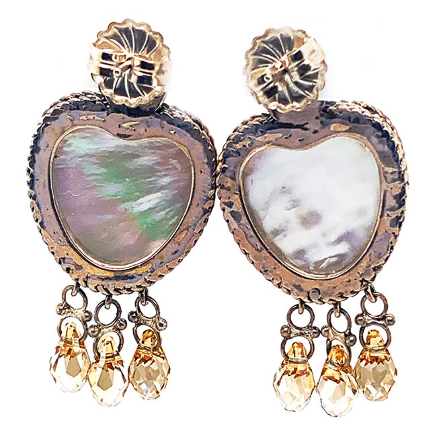 Jewelry By Danuta - Silver Drawer Move Pearl & Period  Silver Earrings