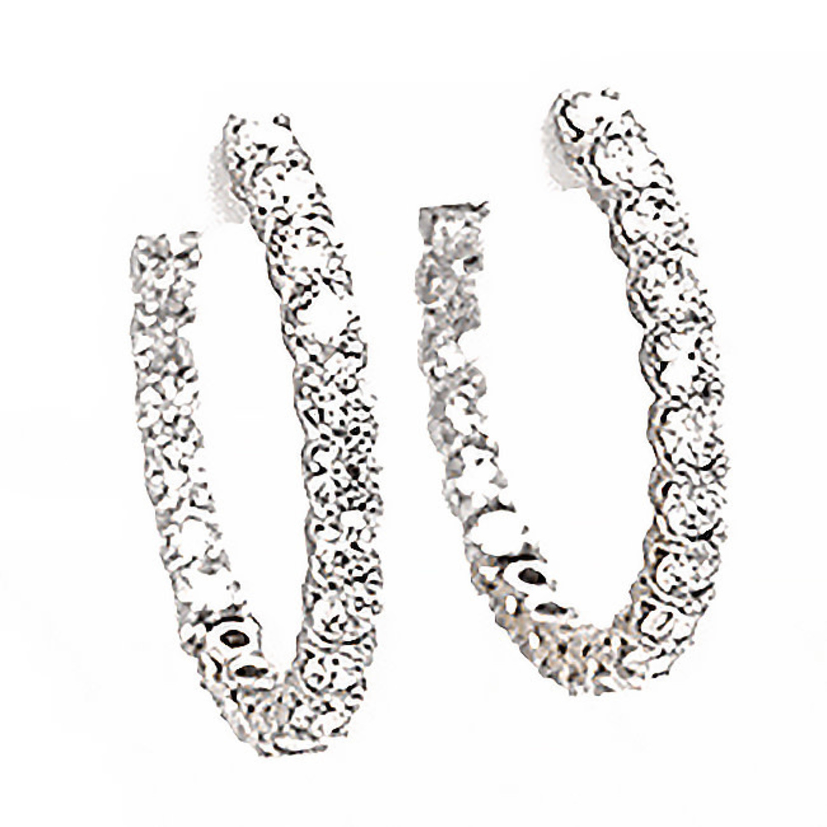 Jewelry By Danuta - Gold Drawer 8 ct. Diamonds & 18kt. White Gold Hoop Earrings