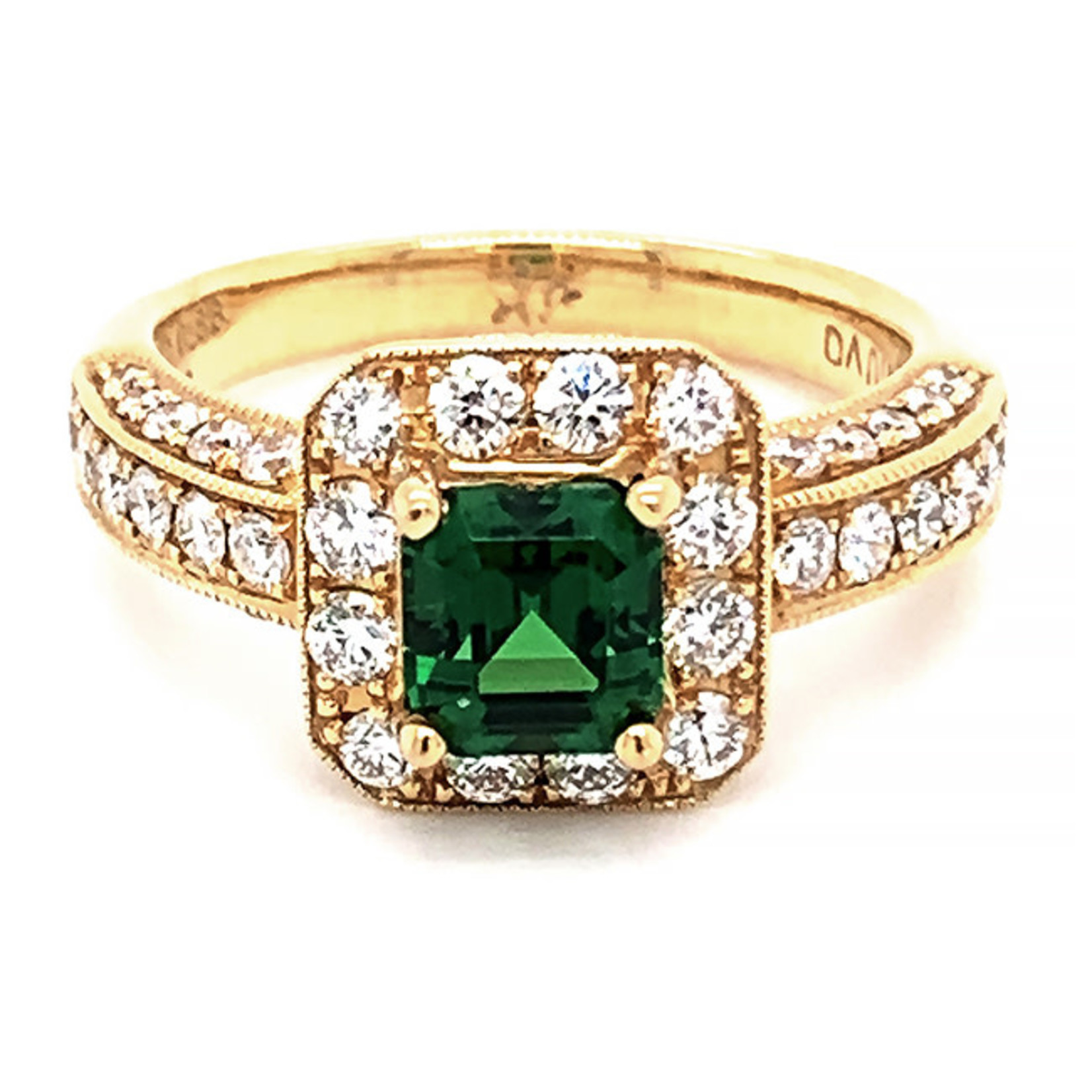 Jewelry By Danuta - Gold Drawer Tsavorite & Diamond  Gold  Ring