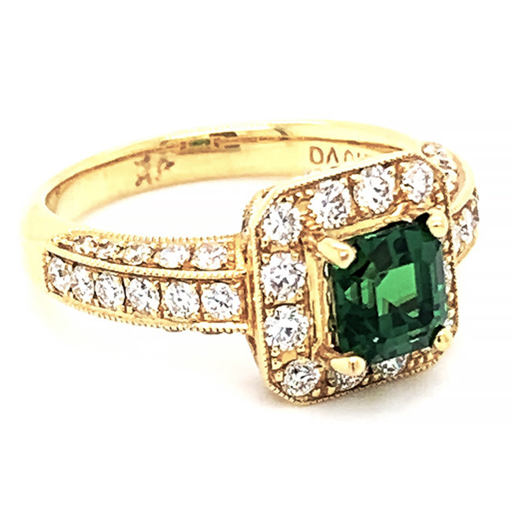 Jewelry By Danuta - Gold Drawer Tsavorite & Diamond  Gold  Ring