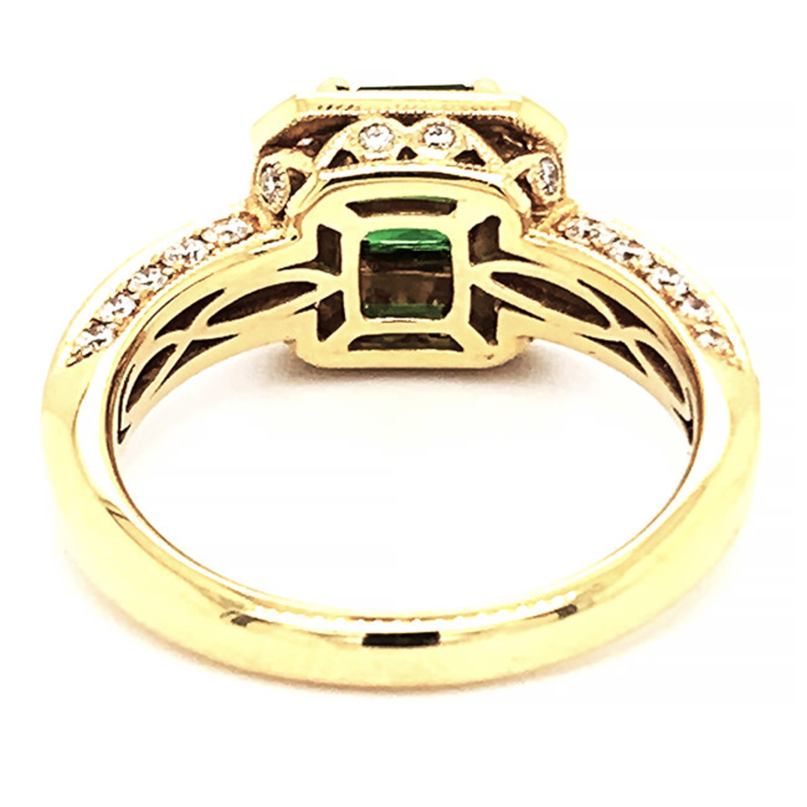 Jewelry By Danuta - Gold Drawer Tsavorite & Diamond  Gold  Ring